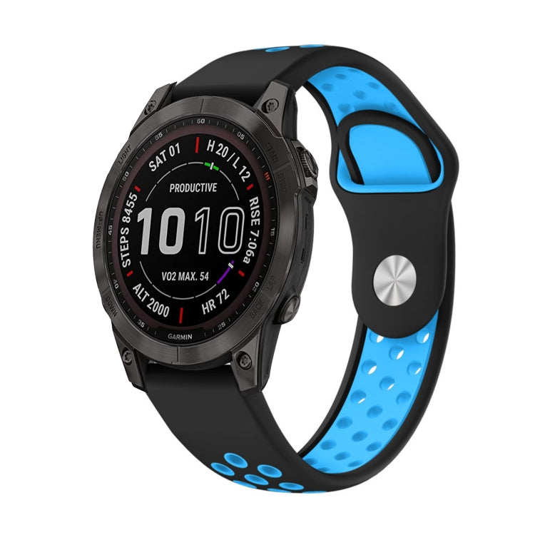 Bracelet de montre sport en silicone respirant 22 mm, pour Garmin EPIX Gen 2, Garmin Approach S62 et Garmin Fenix ​​6 GPS