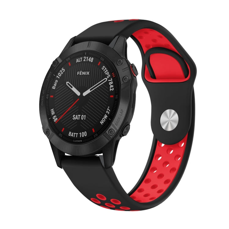 22mm Sports Breathable Silicone Watch Band, For Garmin Fenix 6 Sapphire GPS, For Garmin Fenix 5