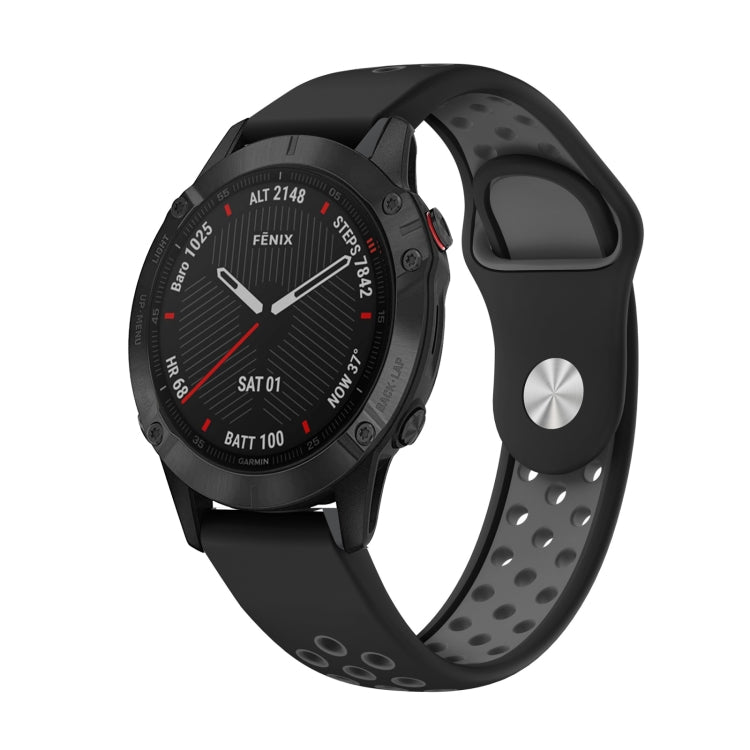 22mm Sports Breathable Silicone Watch Band, For Garmin Fenix 6 Sapphire GPS, For Garmin Fenix 5