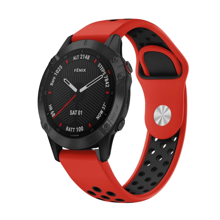 22mm Sports Breathable Silicone Watch Band, For Garmin Fenix 6 Sapphire GPS, For Garmin Fenix 5