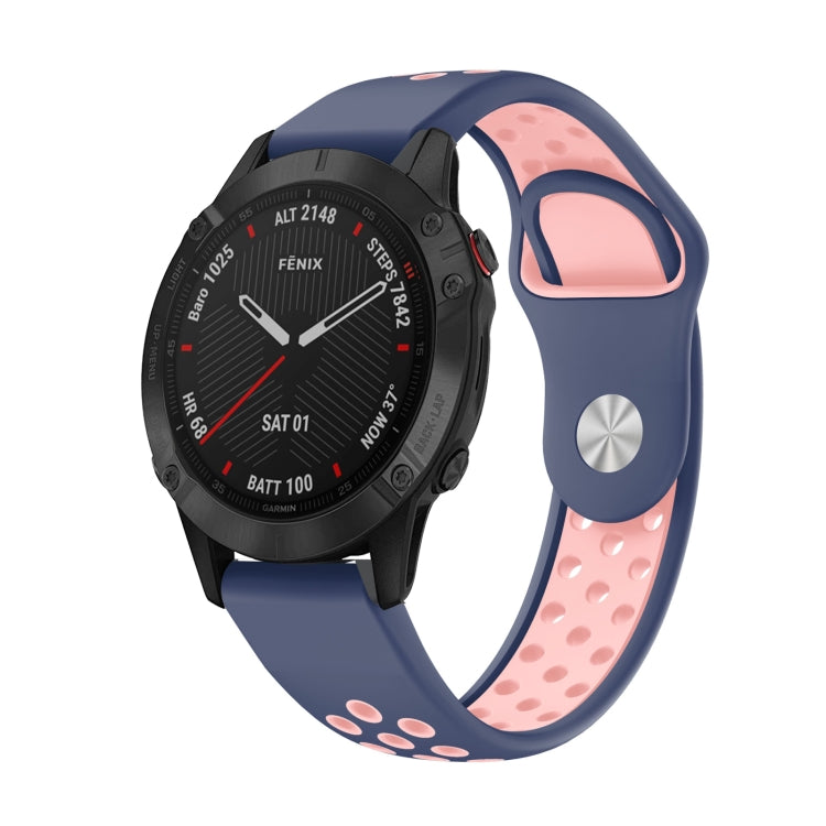 22mm Sports Breathable Silicone Watch Band, For Garmin Fenix 6 Sapphire GPS, For Garmin Fenix 5
