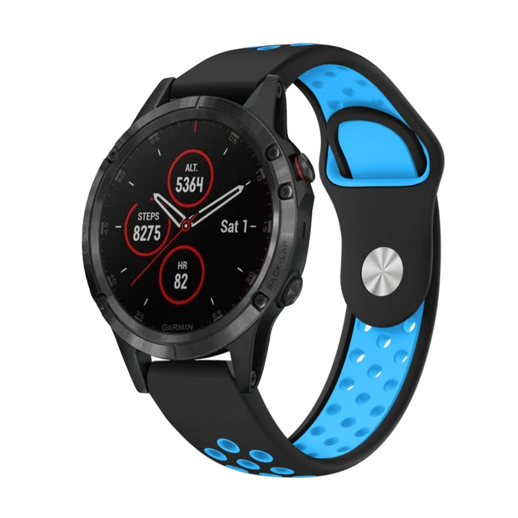 22mm Sports Breathable Silicone Watch Band, For Garmin Fenix 5 Plus, For Garmin Quatix 5