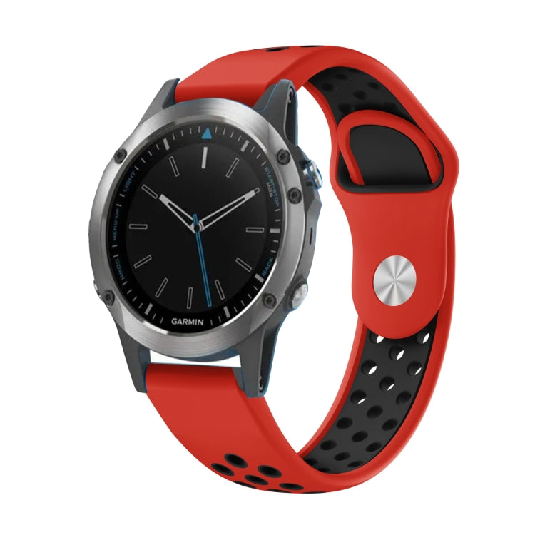 22mm Sports Breathable Silicone Watch Band, For Garmin Quatix 5 Sapphire, For Garmin Forerunner 955