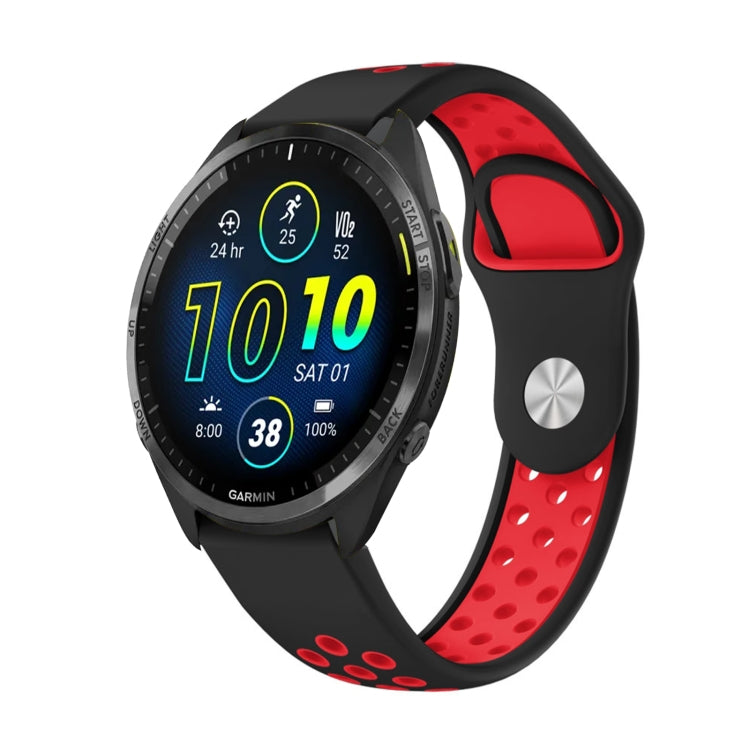 22mm Sports Breathable Silicone Watch Band, For Garmin Forerunner 965, For Garmin Instinct 2