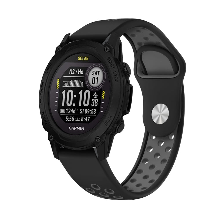 22mm Sports Breathable Silicone Watch Band, For Garmin Instinct, For Garmin Descent G1
