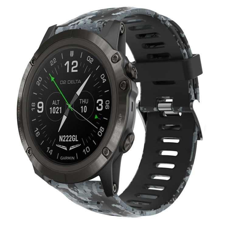 26mm Camouflage Printed Silicone Watch Band, For Garmin Instinct 2X Solar, For Garmin D2 Delta PX, For Garmin Tactix 7 Pro, For Garmin Tactix 7