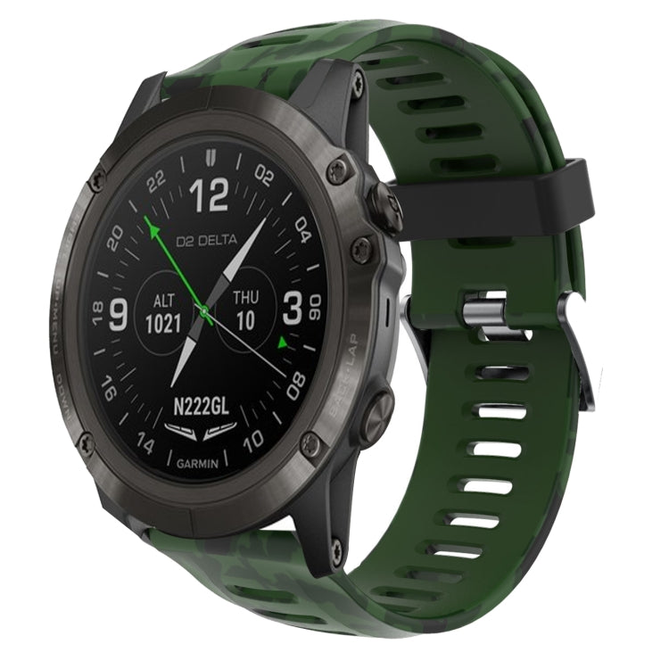 26mm Camouflage Printed Silicone Watch Band, For Garmin Instinct 2X Solar, For Garmin D2 Delta PX, For Garmin Tactix 7 Pro, For Garmin Tactix 7