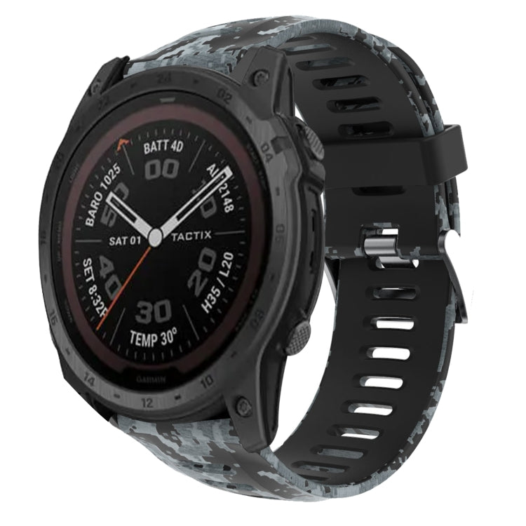 26mm Camouflage Printed Silicone Watch Band, For Garmin Instinct 2X Solar, For Garmin D2 Delta PX, For Garmin Tactix 7 Pro, For Garmin Tactix 7
