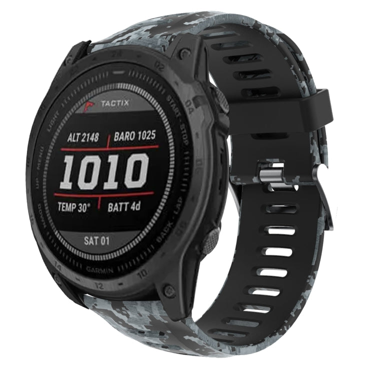 26mm Camouflage Printed Silicone Watch Band, For Garmin Instinct 2X Solar, For Garmin D2 Delta PX, For Garmin Tactix 7 Pro, For Garmin Tactix 7