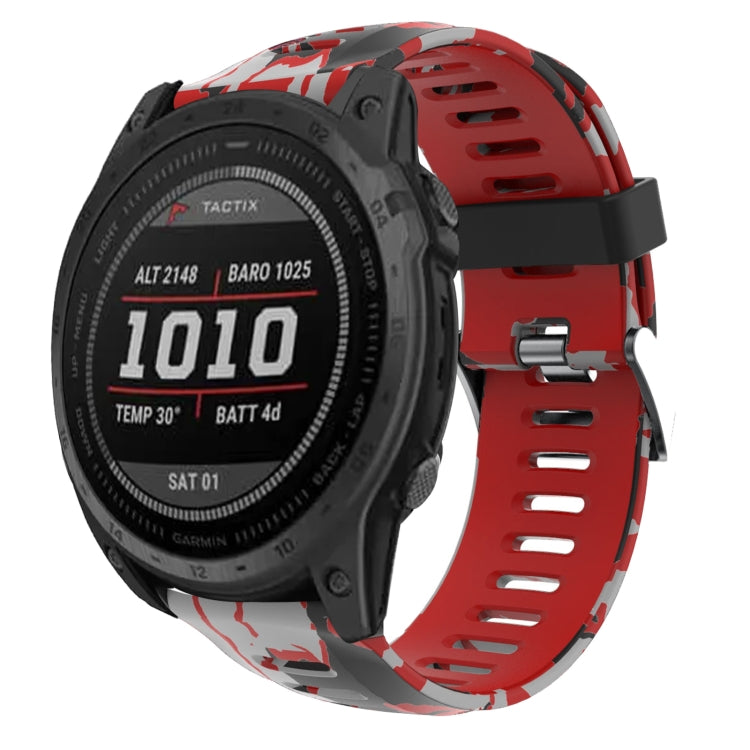 26mm Camouflage Printed Silicone Watch Band, For Garmin Instinct 2X Solar, For Garmin D2 Delta PX, For Garmin Tactix 7 Pro, For Garmin Tactix 7