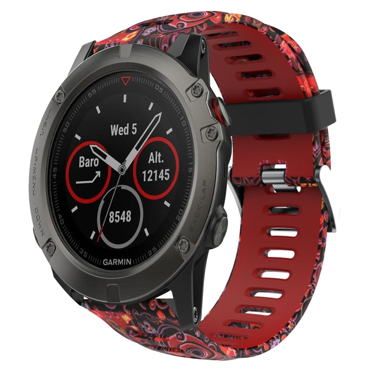 26mm Camouflage Printed Silicone Watch Band, For Garmin Fenix 5X Sapphire, For Garmin Fenix 5X Plus, For Garmin Fenix 3, For Garmin Fenix 3 HR
