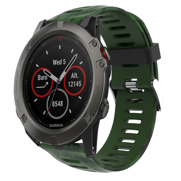 26mm Camouflage Printed Silicone Watch Band, For Garmin Fenix 5X Sapphire, For Garmin Fenix 5X Plus, For Garmin Fenix 3, For Garmin Fenix 3 HR