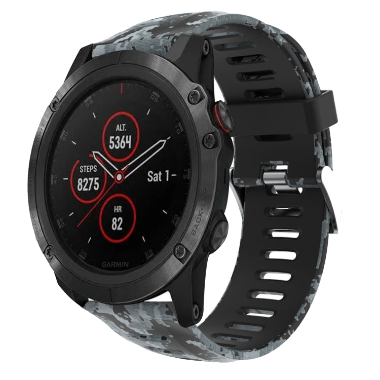 26mm Camouflage Printed Silicone Watch Band, For Garmin Fenix 5X Sapphire, For Garmin Fenix 5X Plus, For Garmin Fenix 3, For Garmin Fenix 3 HR