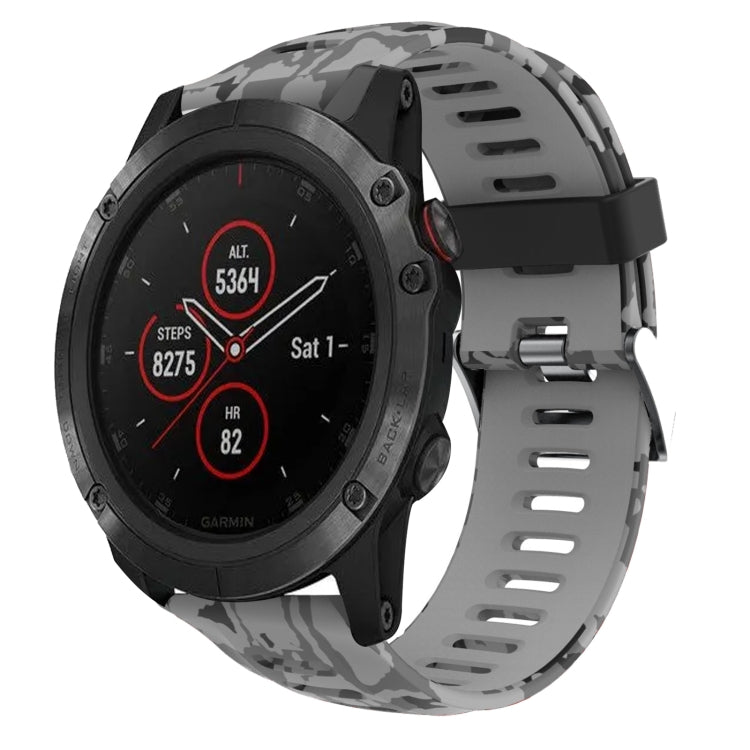 26mm Camouflage Printed Silicone Watch Band, For Garmin Fenix 5X Sapphire, For Garmin Fenix 5X Plus, For Garmin Fenix 3, For Garmin Fenix 3 HR