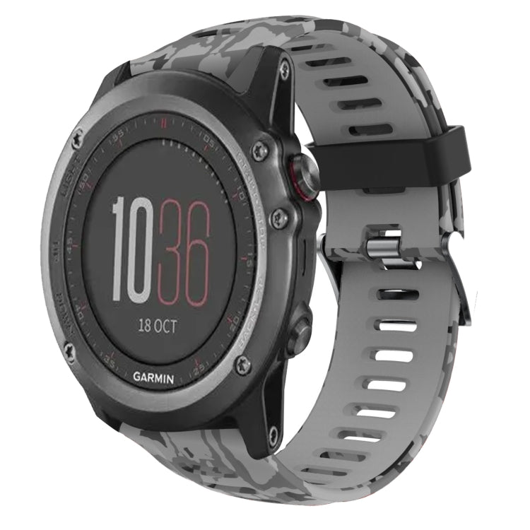 26mm Camouflage Printed Silicone Watch Band, For Garmin Fenix 5X Sapphire, For Garmin Fenix 5X Plus, For Garmin Fenix 3, For Garmin Fenix 3 HR