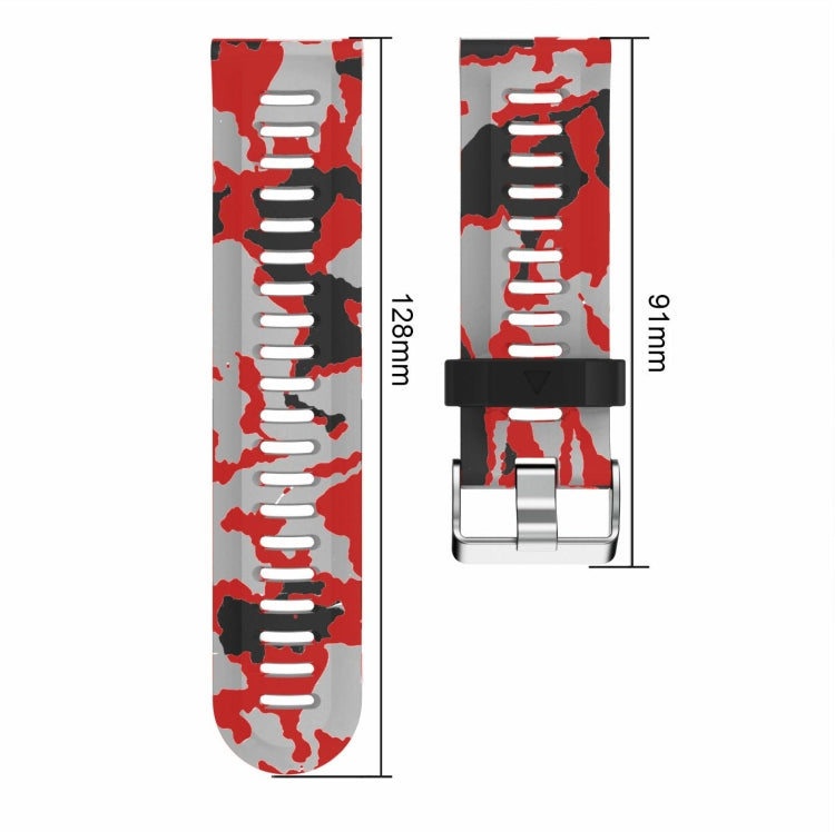 26mm Camouflage Printed Silicone Watch Band, For Garmin Enduro, For Garmin Fenix 6X, For Garmin Fenix 6X Pro, For Garmin Fenix 6X Sapphire