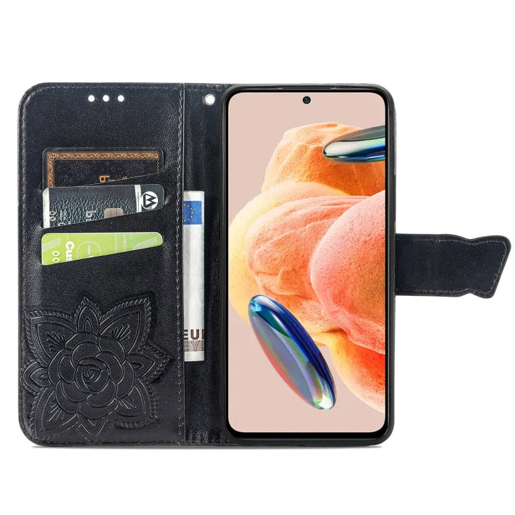 Butterfly Love Flower Embossed Leather Phone Case