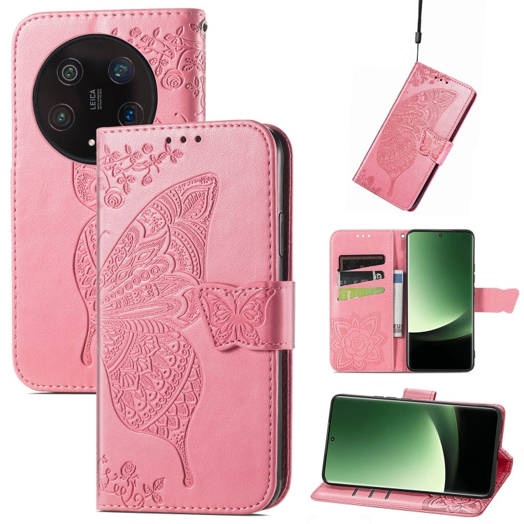 Butterfly Love Flower Embossed Leather Phone Case