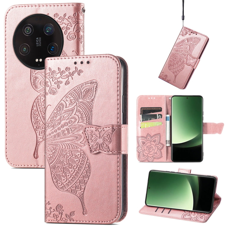 Butterfly Love Flower Embossed Leather Phone Case
