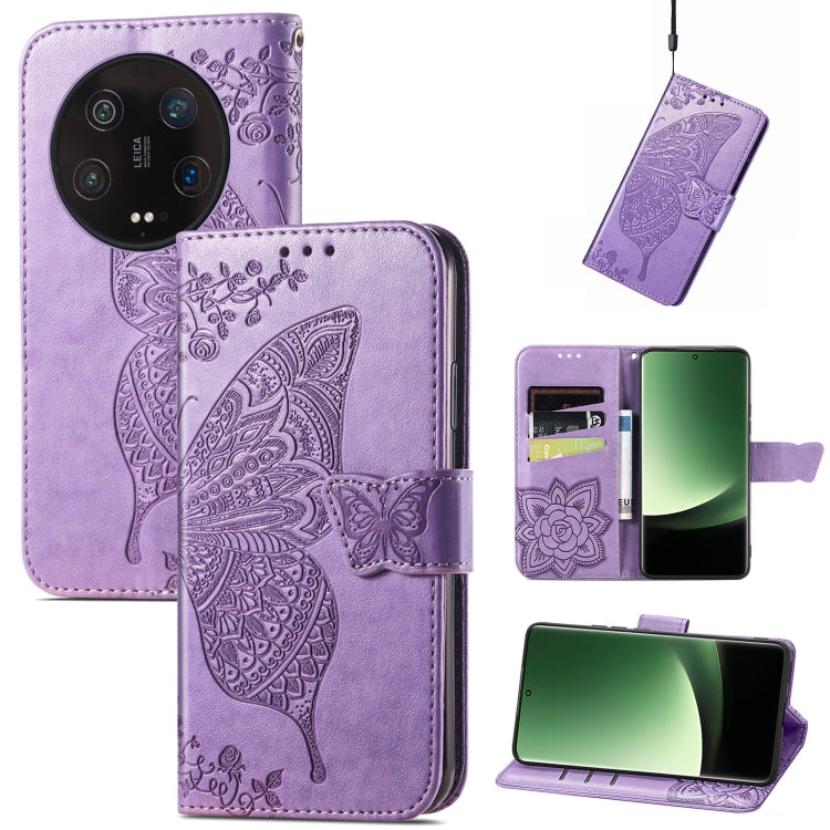 Butterfly Love Flower Embossed Leather Phone Case