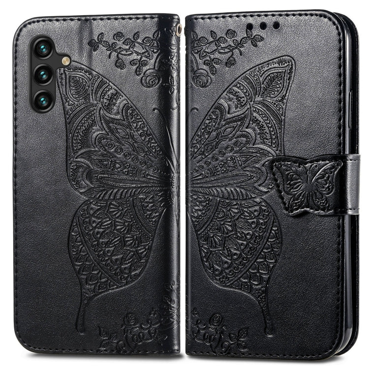 Butterfly Love Flower Embossed Leather Phone Case, For Samsung Galaxy A24 4G