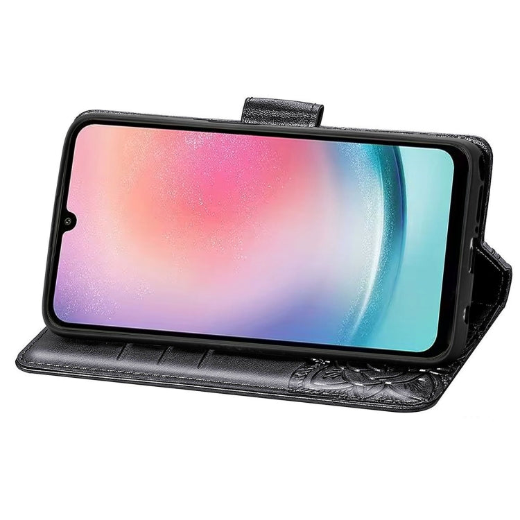 Butterfly Love Flower Embossed Leather Phone Case, For Samsung Galaxy A24 4G