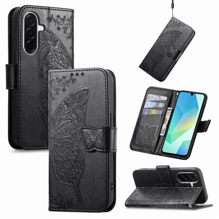 Butterfly Love Flower Embossed Leather Phone Case, For Samsung Galaxy A27 5G, For Samsung Galaxy A24 4G