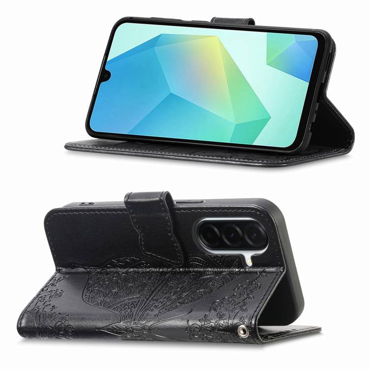 Butterfly Love Flower Embossed Leather Phone Case, For Samsung Galaxy A27 5G, For Samsung Galaxy A24 4G
