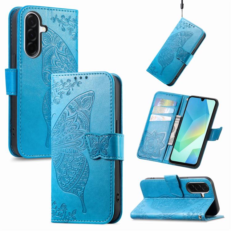 Butterfly Love Flower Embossed Leather Phone Case, For Samsung Galaxy A27 5G, For Samsung Galaxy A24 4G