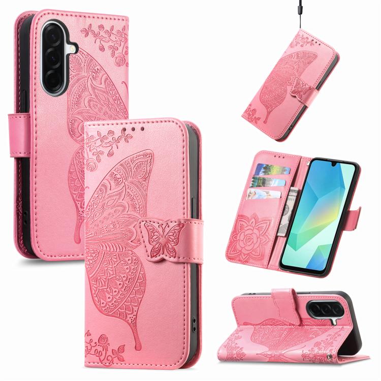 Butterfly Love Flower Embossed Leather Phone Case, For Samsung Galaxy A27 5G, For Samsung Galaxy A24 4G