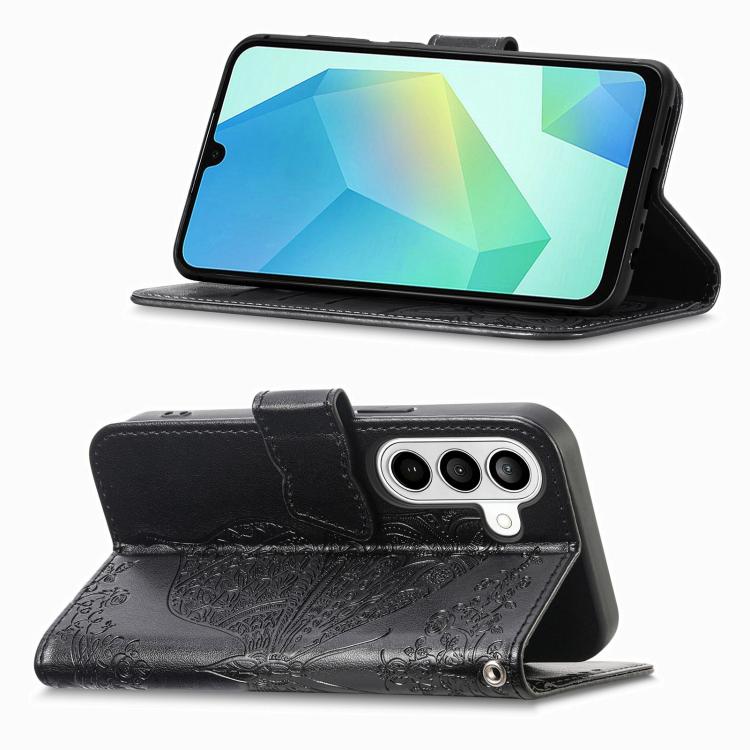 Butterfly Love Flower Embossed Leather Phone Case, For Galaxy S26 FE 5G, For Galaxy A27 5G, For Galaxy A24 4G