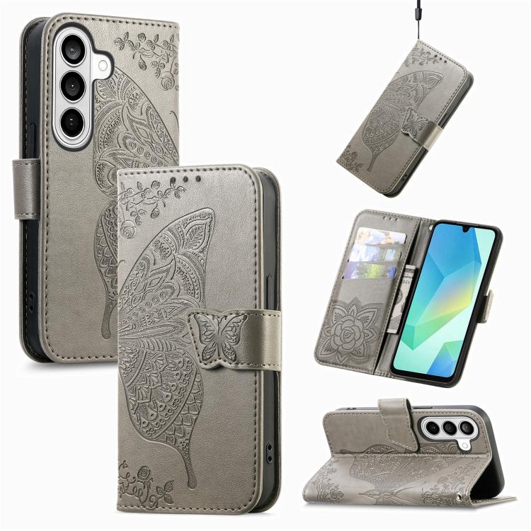Butterfly Love Flower Embossed Leather Phone Case, For Galaxy S26 FE 5G, For Galaxy A27 5G, For Galaxy A24 4G