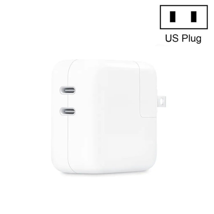 Chargeur double port USB-C/Type-C 35 W PD3.0 pour iPhone/iPad, prises US et UE