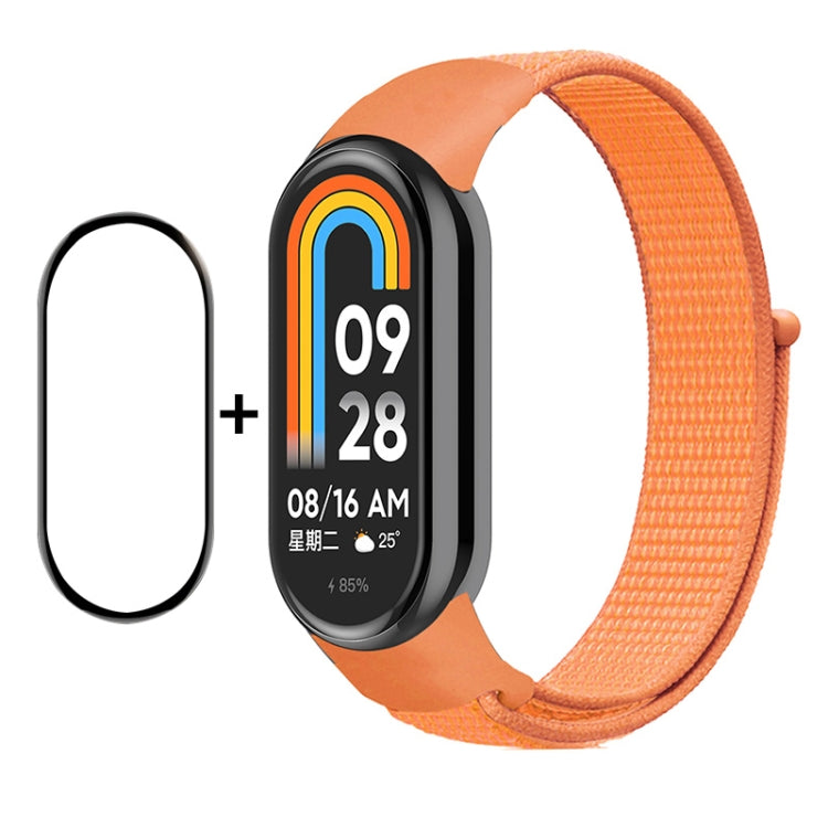 For Xiaomi Mi Band 8 ENKAY Hat-Prince 2 in 1 Set Full Coverage Screen Protector + Nylon Velcro Loop Watch Band