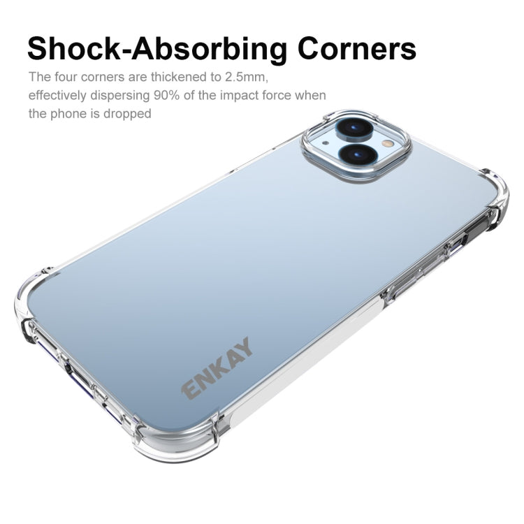 ENKAY Hat-Prince Transparent TPU Shockproof Phone Case with Glass Film, For iPhone 14, For iPhone 14 Plus, For iPhone 14 Pro, For iPhone 14 Pro Max