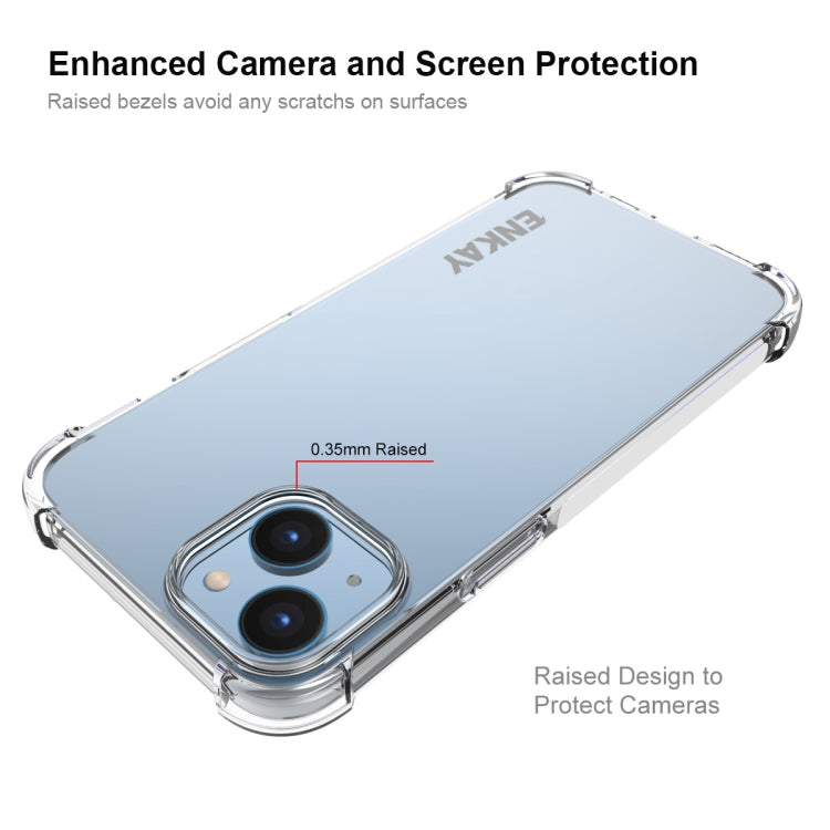 ENKAY Hat-Prince Transparent TPU Shockproof Phone Case with Glass Film, For iPhone 14, For iPhone 14 Plus, For iPhone 14 Pro, For iPhone 14 Pro Max
