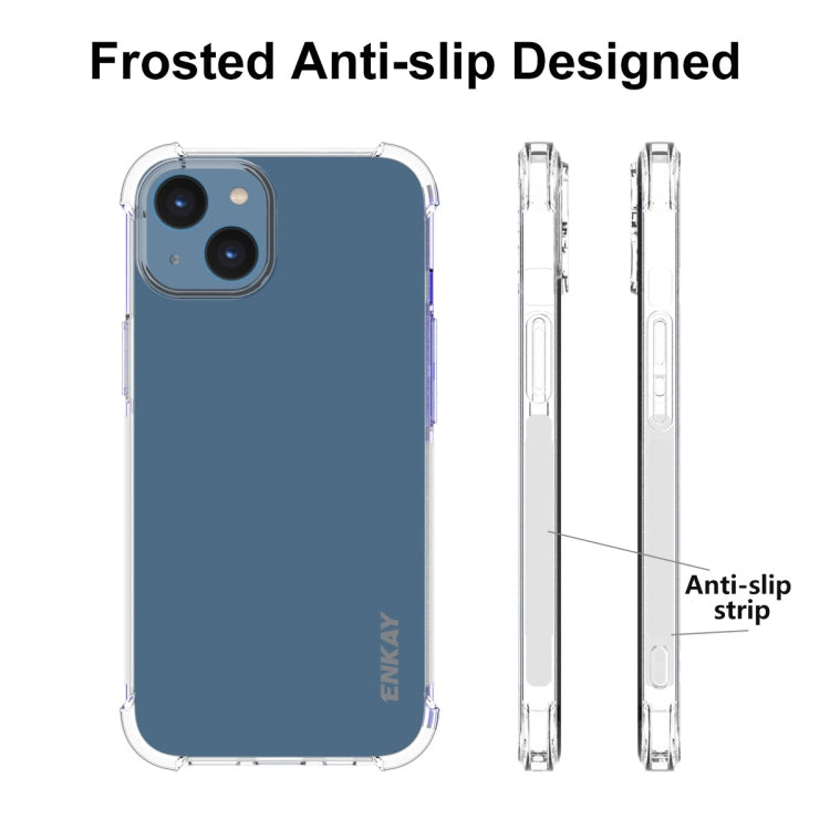ENKAY Hat-Prince Transparent TPU Shockproof Phone Case with Glass Film, For iPhone 14, For iPhone 14 Plus, For iPhone 14 Pro, For iPhone 14 Pro Max