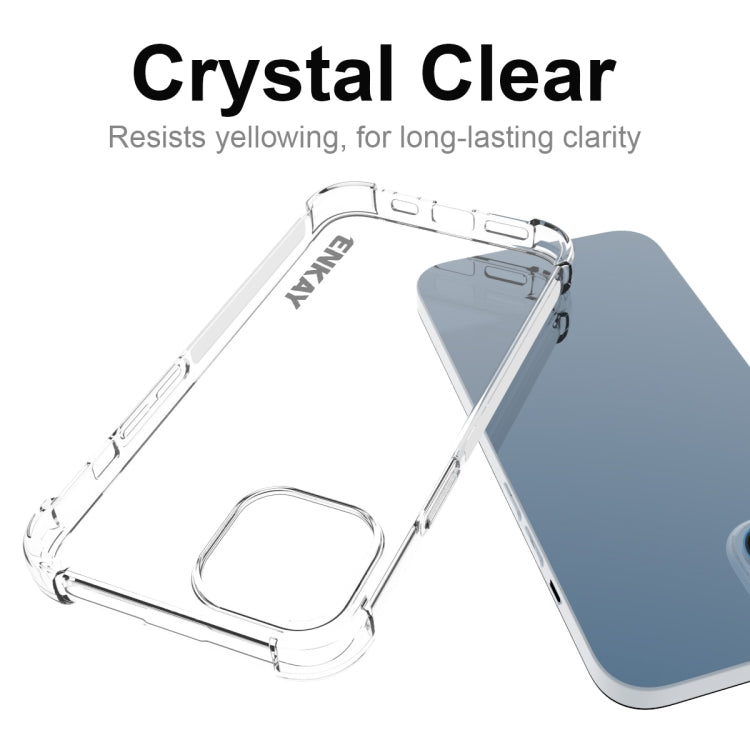 ENKAY Hat-Prince Transparent TPU Shockproof Phone Case with Glass Film, For iPhone 14, For iPhone 14 Plus, For iPhone 14 Pro, For iPhone 14 Pro Max