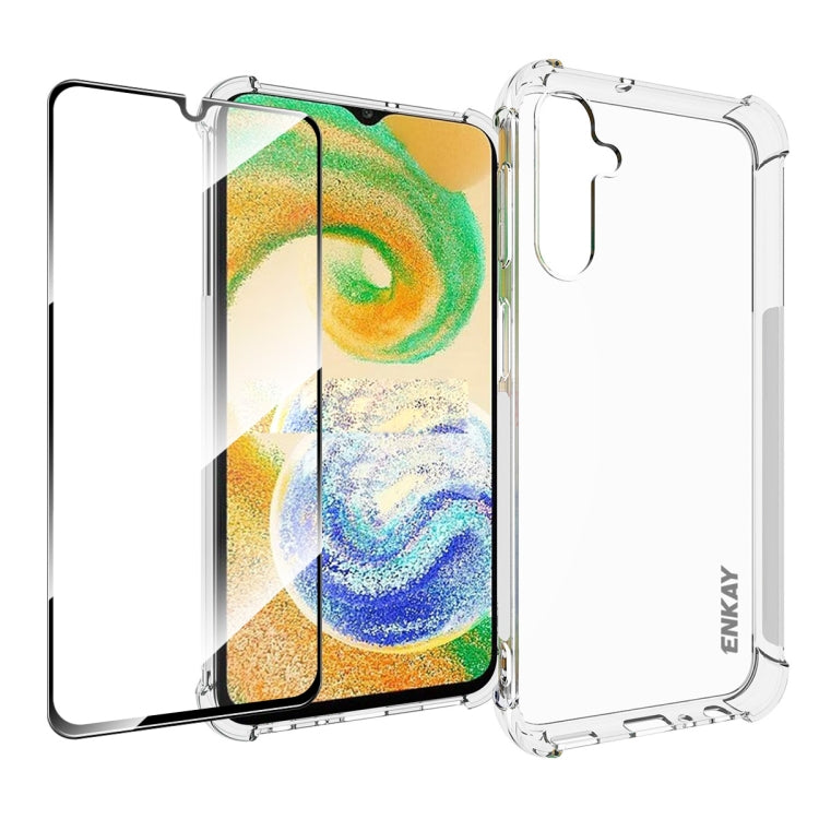 ENKAY Hat-Prince Transparent TPU Shockproof Phone Case with Glass Film, For Samsung Galaxy A24 4G, For Samsung Galaxy M14 5G, For Samsung Galaxy M54 5G, For Samsung Galaxy A34