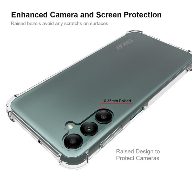 ENKAY Hat-Prince Transparent TPU Shockproof Phone Case with Glass Film, For Samsung Galaxy A24 4G, For Samsung Galaxy M14 5G, For Samsung Galaxy M54 5G, For Samsung Galaxy A34