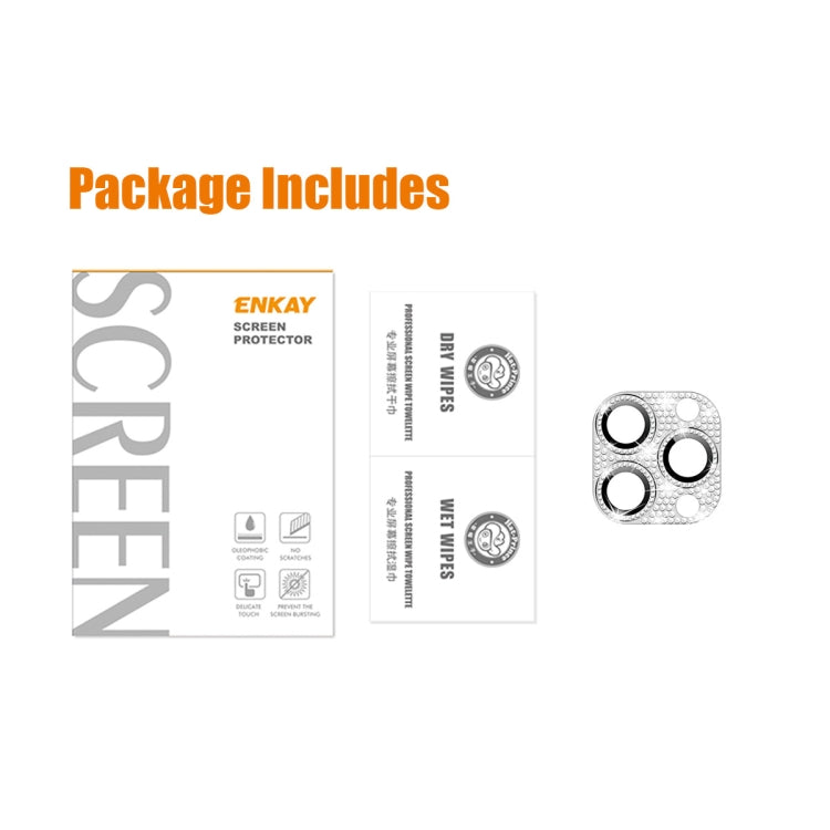 For iPhone 12 Pro Max ENKAY Hat-Prince Blink Diamond Camera Lens Aluminium Alloy Tempered Glass Film, For iPhone 12 Pro Max
