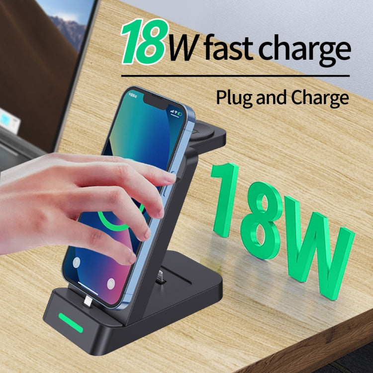B20 18W 3 in 1 Wireless Charger Stand Charger Dock for iPhone Apple Watch Series, B20 for Apple