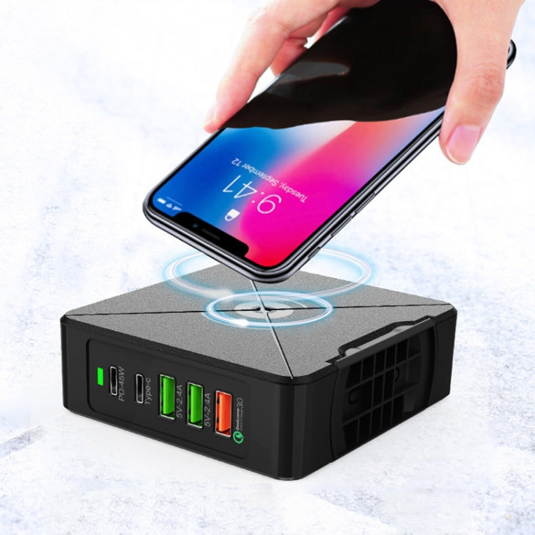 PD-75 Desktop PD Type-C USB QC 3.0 Fast Mobile Phone Charging Station Wireless Charger, PD-75