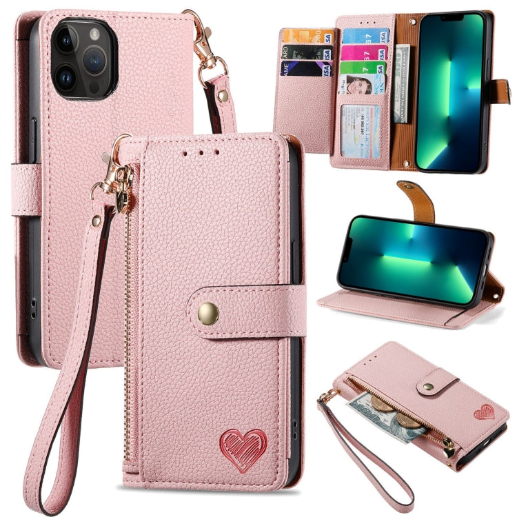 Love Zipper Lanyard Leather Phone Case, For iPhone 14 Pro Max, For iPhone 7 / 8 / SE 2022, For iPhone 13 Pro Max, For iPhone 13 Pro