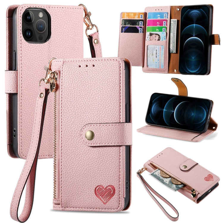Love Zipper Lanyard Leather Phone Case, For iPhone 12 Pro Max, For iPhone 11 Pro Max, For iPhone 11, For iPhone 11 Pro