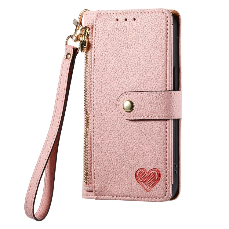 Love Zipper Lanyard Leather Phone Case, For iPhone X / XS, For iPhone XR, For iPhone XS Max, For iPhone 7 Plus / 8 Plus
