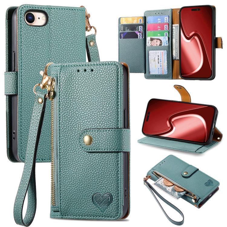 Love Zipper Lanyard Leather Phone Case, For iPhone 18 Pro / 17 Pro, For iPhone 18 Pro Max / 17 Pro Max, For iPhone 17e / 16e, For iPhone 17