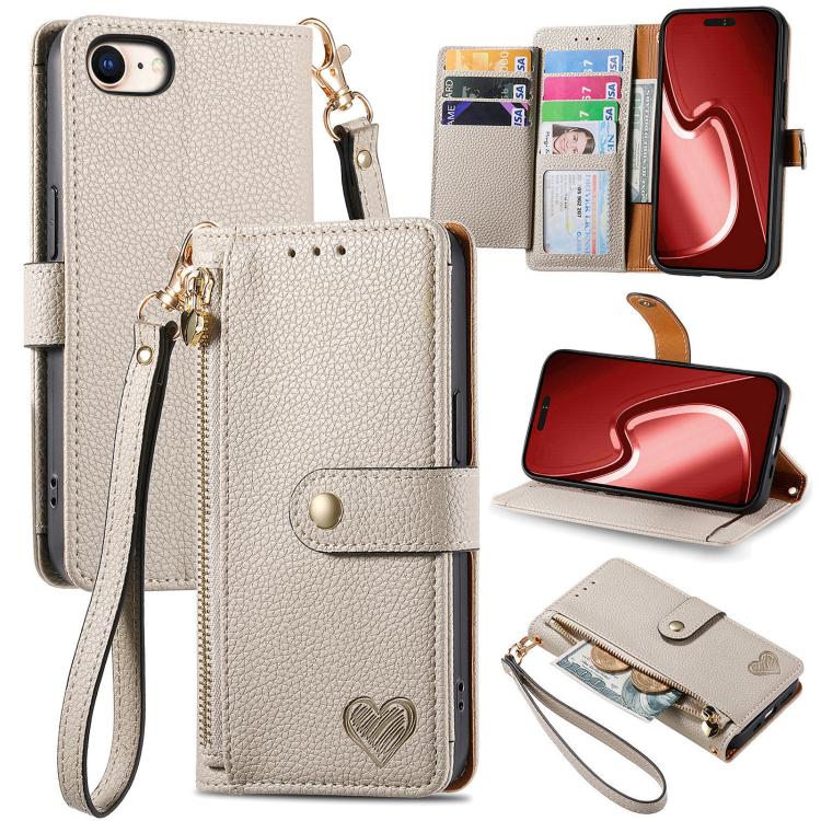 Love Zipper Lanyard Leather Phone Case, For iPhone 18 Pro / 17 Pro, For iPhone 18 Pro Max / 17 Pro Max, For iPhone 17e / 16e, For iPhone 17