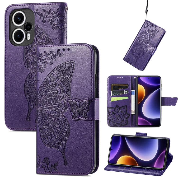 Butterfly Love Flower Embossed Leather Phone Case