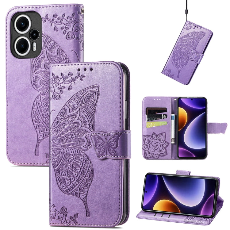 Butterfly Love Flower Embossed Leather Phone Case